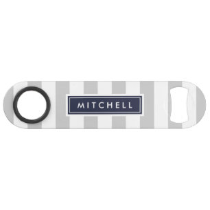Gris et rayures Preppy de la marine Monogramme