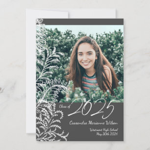 Gris Ferns Vintage de la photographie Faire-part