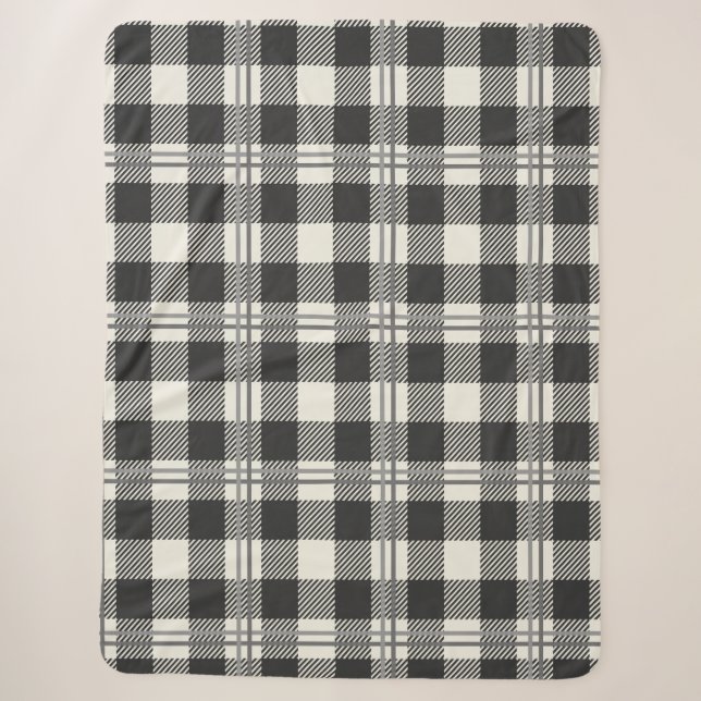 Gris Foncé Chaud De Buffle Blanc Plaid (Devant)