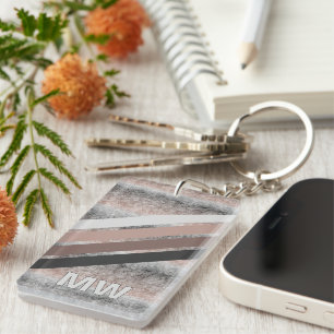 Gris Foncé Personnalisé Beige Brown Rayures rétro