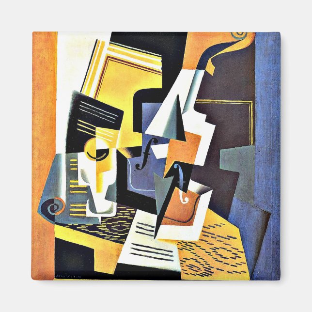 Gris - Geige und Glas Magnet (Vorne)