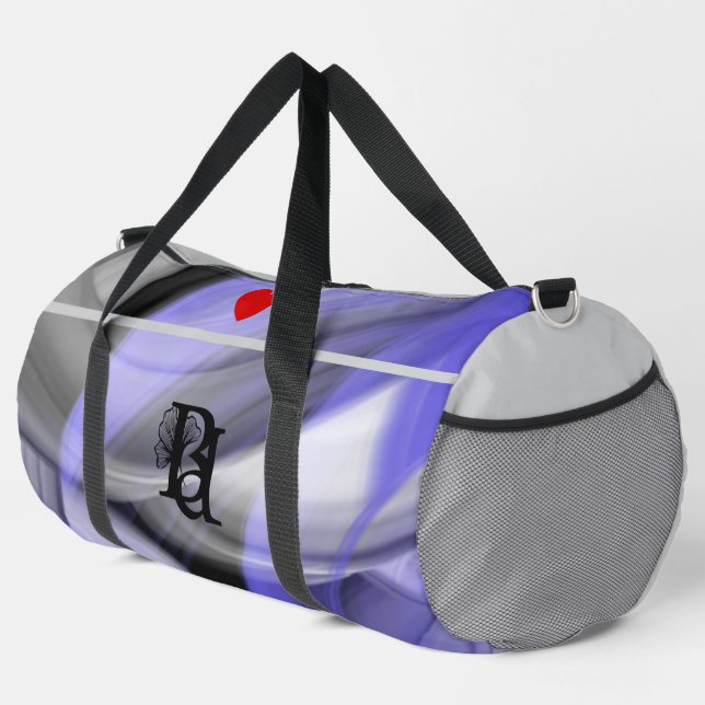 Gris Grand Sac De Sport Tendance Lavande Abstraite (Coin droit)