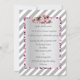 Gris Gris Fleur rose invitation nouveaux diamants