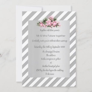 Gris Gris Gris rose fleur invitation mariage nouve