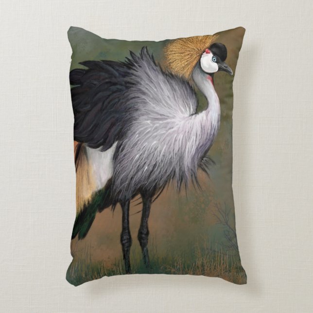 Gris grisé grue grue Coussin de l'accent d'oiseaux (Devant(Vertical))