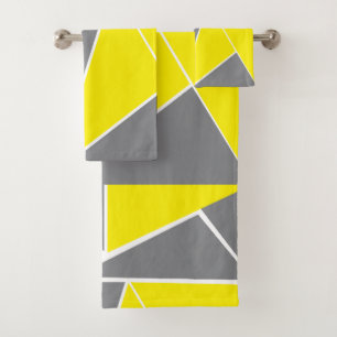 Gris jaune Chevron rayure géométrique