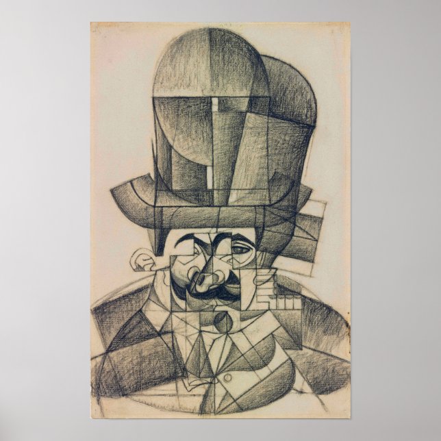 Gris - Mann mit Opernhut 1912 Poster (Vorne)