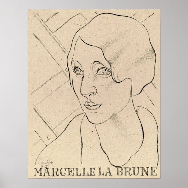 Gris - Marcelle La Brune 1921 Poster (Vorne)