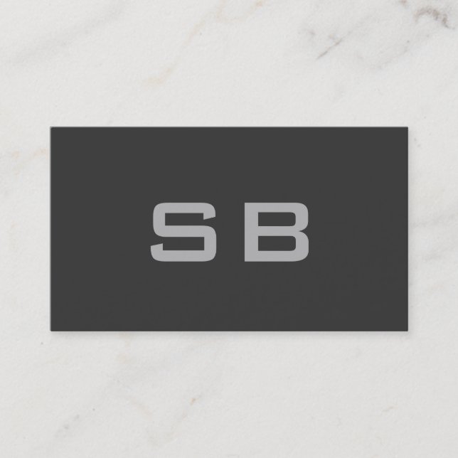 Gris moderne Monogramme Carte de visite standard (Devant)