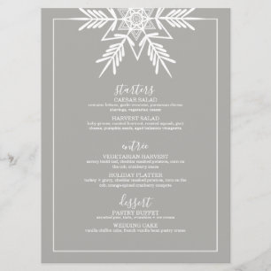gris moderne WINTER WONDERLAND Menu mariage