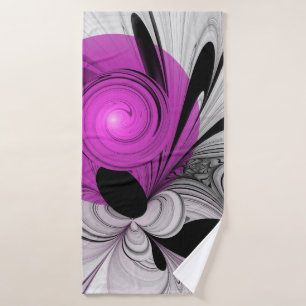 Gris Noir Abstrait Avec Art Fractal Magenta