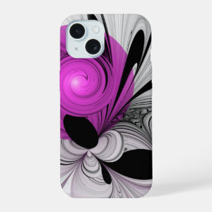 Gris Noir Abstrait Avec Art Fractal Magenta