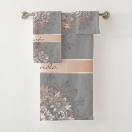 Gris or rose | Floral Mandala | Monogramme