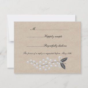 Gris Perles Parchemin Mariage RSVP