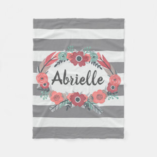 Gris personnalisé, couverture florale de corail