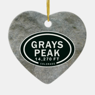 Gris personnalisé Peak CO Ornement de coeur de mon