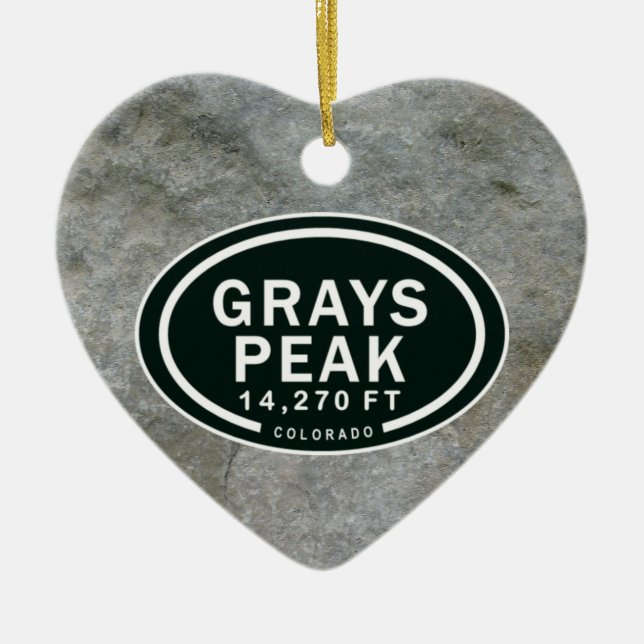Gris personnalisé Peak CO Ornement de coeur de mon (Devant)