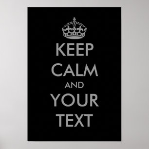 Gris Restez calme et vos affiches texte