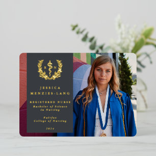 Gris RN Asclepius Graduation Faire-part photo