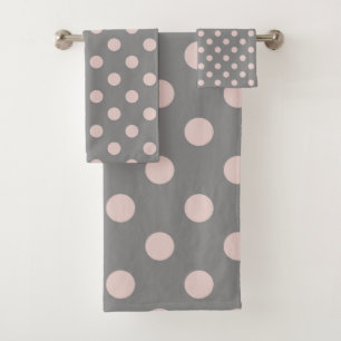 Gris & rose blush pois points modernes