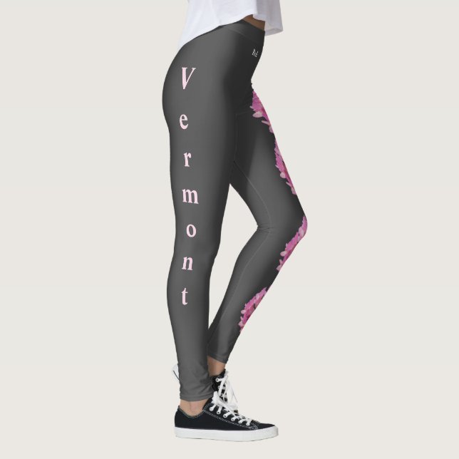 Gris rose Vermont État Rouge Clover Leggings (Droite)