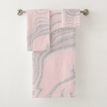 Gris rose vif moderne motif en marbre abstrait