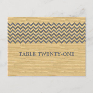 Gris Rustique Chevron Numéro de table Carte postal