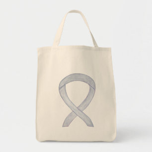 Gris Sensibilisation Ruban Art Sac fourre-tout per