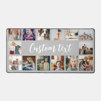 Gris simple texte personnalisé photo collage grill