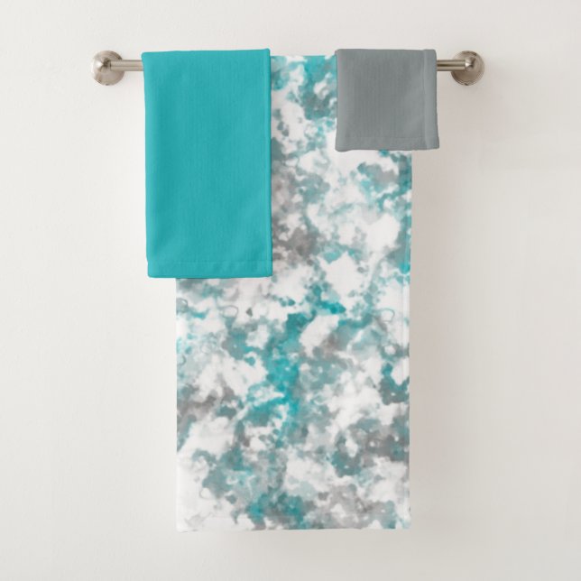 gris turquoise et blanc abstrait  (En situation)