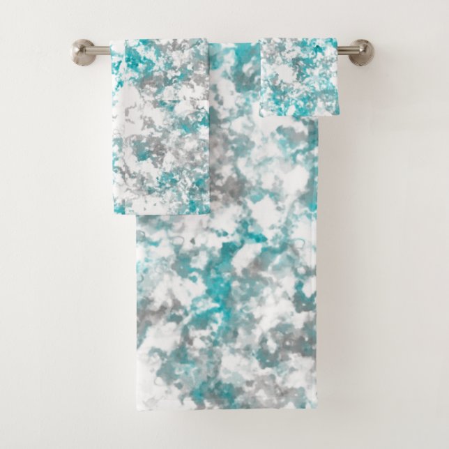 gris turquoise et blanc abstrait (En situation)