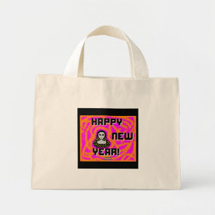 Gris voeux Nouvel An Sac fourre-tout minuscule