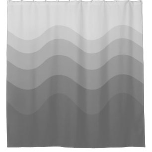 Gris Wavey Stripe moderne rideau de douche