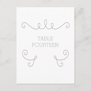 Gris Whimsical Flourd Numéro de table Carte postal