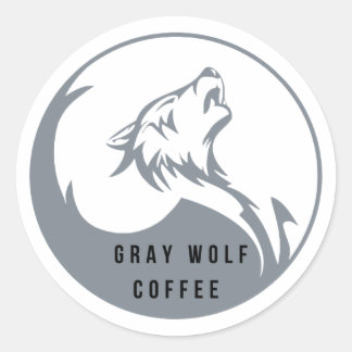 Gris Wolf Café Grand Sticker