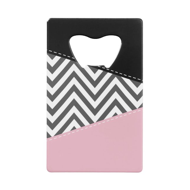 Gris Zigzag, Gris Chevron, Motif Zigzag, Rose (Devant)