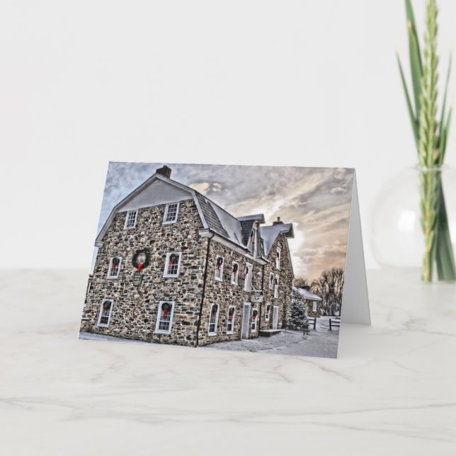 Grist Mill Weihnachtskarte Feiertagskarte (Vorderseite)