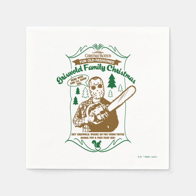 Griswold Family Christmas Chainsaw Graphic Serviette (Vorderseite)