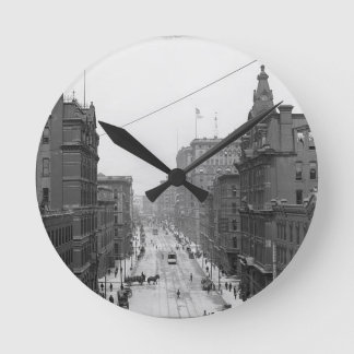 Griswold Street, Detroit, Mich. Wall-Uhr von 1906 Runde Wanduhr