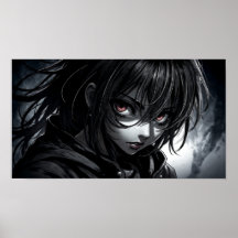 Gritty Anime Girl Portrait