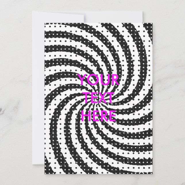 Gritty Black and White Halftone Grunge Swirbelkart Einladung (Vorderseite)