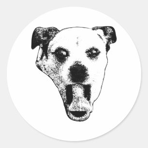 Gritty Dog Face, High Drama Runder Aufkleber
