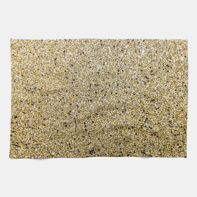Gritty-Gold-Glitzer Geschirrtuch (Horizontal)