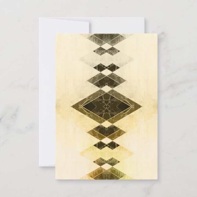 Gritty Golden Grunge Art Déco Blank Invitation (Devant)