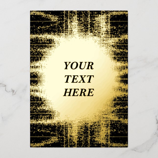Gritty Golden Grunge Blank Card Folieneinladung (Vorderseite)