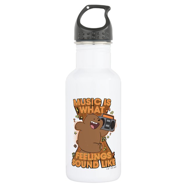Grizz - Musik ist das, was Gefühle hören Edelstahlflasche (Vorderseite)