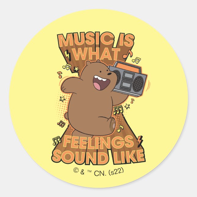 Grizz - Musik ist das, was Gefühle hören Runder Aufkleber (Vorderseite)