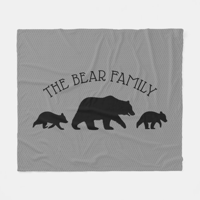 Grizzle-Bär mit benutzerdefinierten Cubs-Silhouett Fleecedecke (Vorderseite (Horizontal))