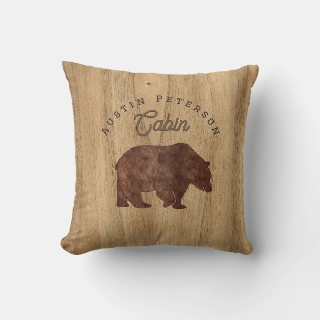 Grizzle Bear Lodge Große Uhr Kissen (Vorderseite)