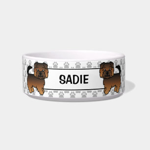 Grizzle Norfolk Terrier Cartoon Hunde & Name Napf